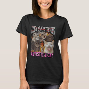 Autistic und Gay Funny Cat Meme Bootleg Graphic T-Shirt