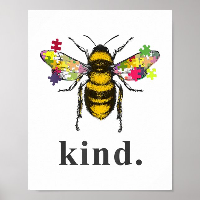 autistisch | Autismus be Kind Beekeeper Puzzle Pie Poster (Vorne)