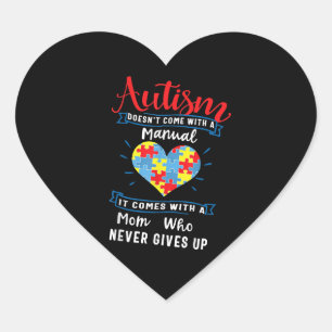 autistisch Autismus kommt nicht mit einem Handbu Herz-Aufkleber