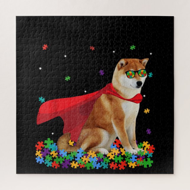 autistisch | Cooles Shiba Inu Dog Hero Autism Puzz Puzzle (Vertikal)