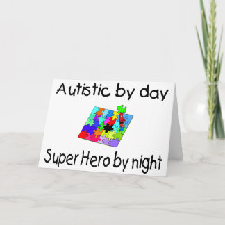 Autistisch durch Tagessuperheld bis zum Nacht Feiertagskarte