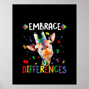 autistisch Embrace Differenzen Giraffe Puzzle Pie Poster