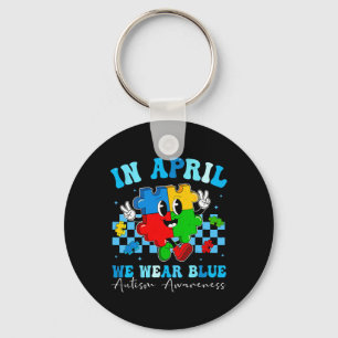 Autistisch im April tragen wir blaues Autismus Bew Schlüsselanhänger