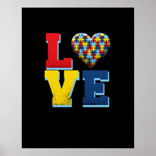 autistisch   Liebe Autismus Puzzle Piece Poster