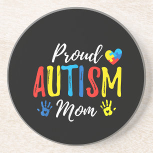 autistisch Proud Autismus Mama Puzzle Piece Getränkeuntersetzer