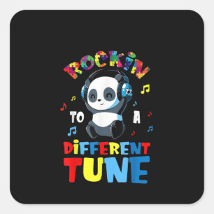 autistisch   Rockin zu einem anderen Niedlichen Pa Quadratischer Aufkleber