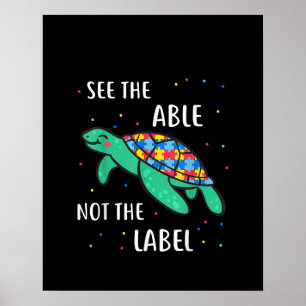 autistisch   Siehe Able not label Sea Turtle Poster