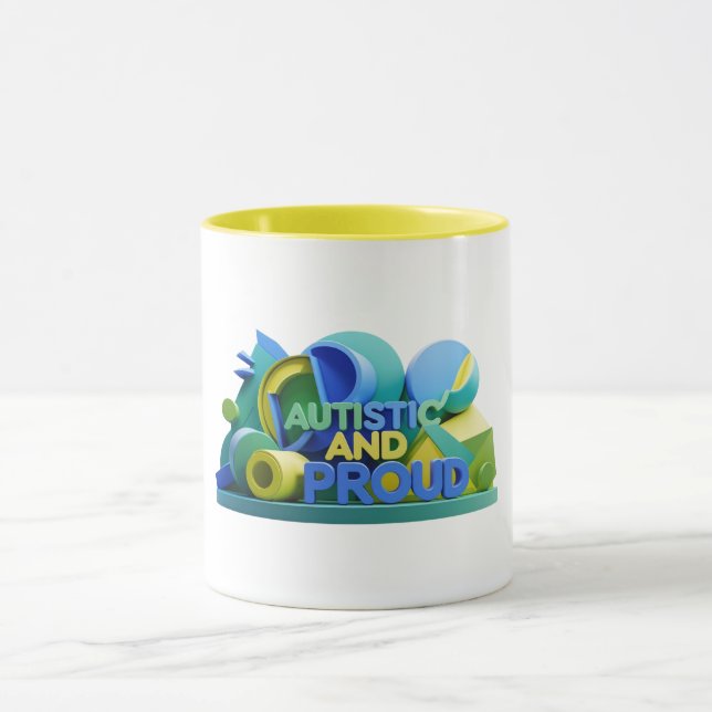Autistisch & Stolz Tasse (Zentrum)
