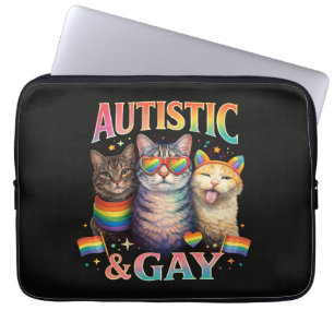 Autistisch und schwul lustige Katze Laptopschutzhülle
