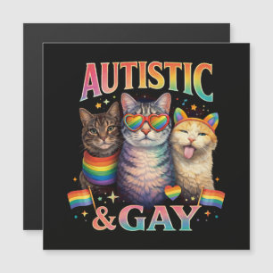 Autistisch und schwul lustige Katze Magnetkarte