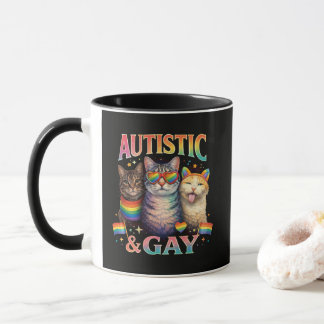 Autistisch und schwul lustige Katze Tasse