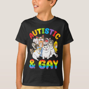 Autistisch und schwul lustige weinende Meme-Katzen T-Shirt