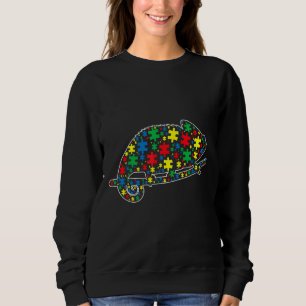 Autistische Chameleon Puzzle-Tiere unterstützen Au Sweatshirt