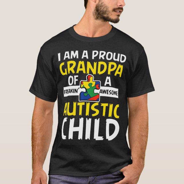Autistische Großvater im stolzen Großvater Autisti T-Shirt (Vorderseite)
