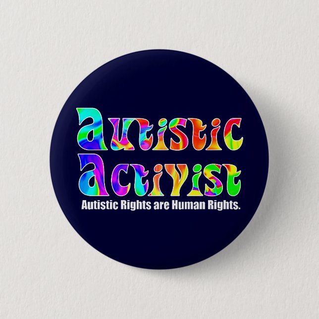 Autistische Knöpfe des Aktivisten-(Farbe) Button (Vorderseite)