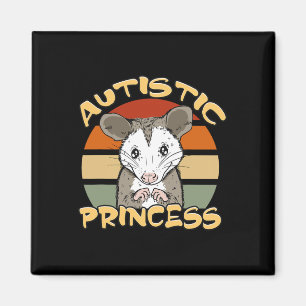 Autistische Prinzessin Süßes Opossum Autismus-Bewu Magnet