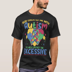 Autistische Puzzle Gott erschuf mich mit Autismus  T-Shirt