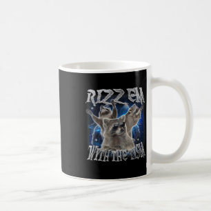 Autistische Racoon Autismus Meme Funny Rizz Em mit Kaffeetasse