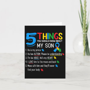 Autistische Son Autismus Sensibilisierung für Mama Karte