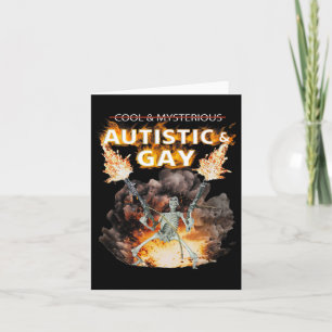 Autistische und Gay Skeletton Funny Autism Skelett Karte