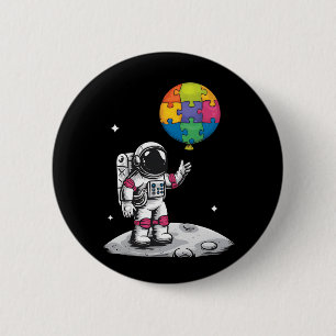 Autistischer Astronaut Ballon Weltraum Autismus-Be Button