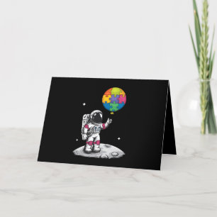 Autistischer Astronaut Ballon Weltraum Autismus-Be Dankeskarte