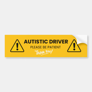 Autistischer Fahrer Bitte Seien Sie Geduldig Autis Autoaufkleber