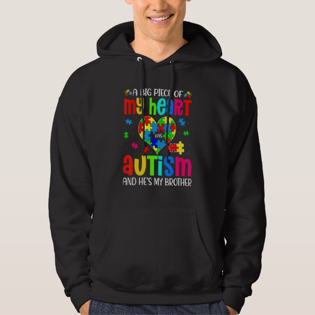 Autistischer Junge Piece Mein Herz hat Autismus Er Hoodie (Vorderseite)