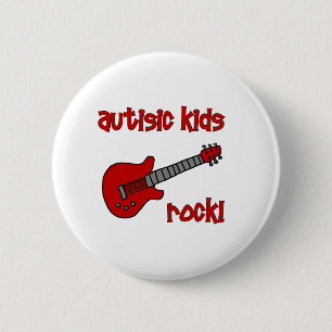 Autistischer Kinderfelsen mit Gitarre (mehrfache Button