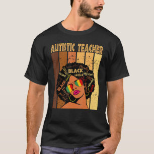 Autistischer Lehrer Afro American Black History T-Shirt