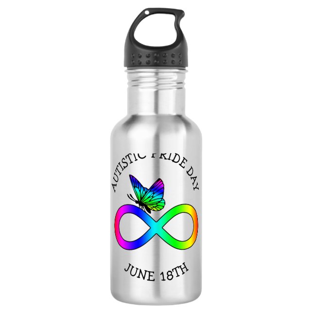 Autistischer Pride Tag 18 Juni Wasserflasche Edelstahlflasche (Vorderseite)