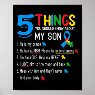 Autistischer Sohn Autism Awareness Unterstützung F Poster