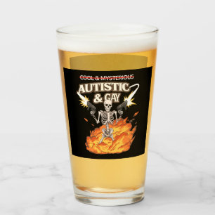 Autistisches und schwules Skelett Lustige Autismus Glas