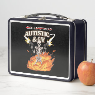 Autistisches und schwules Skelett Lustige Autismus Metall Brotdose