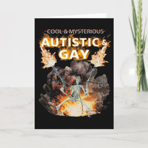 Autistisches und schwules Skelett Lustiges Autismu Karte