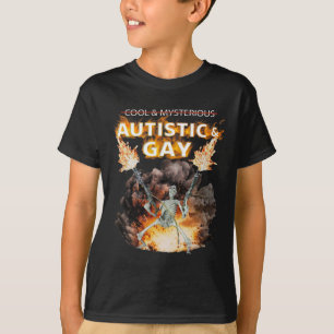Autistisches und schwules Skelett Lustiges Autismu T-Shirt