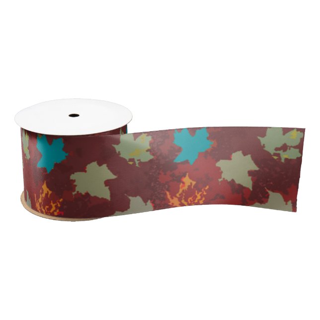 Autmn Solid Flying Blätter - Burnt Umber/Orange Satinband (Spule)