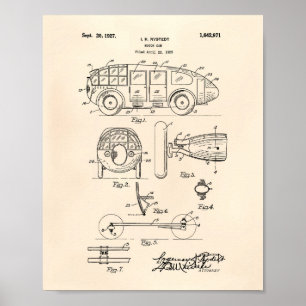 Auto 1927 Patent Art Old Peper Poster