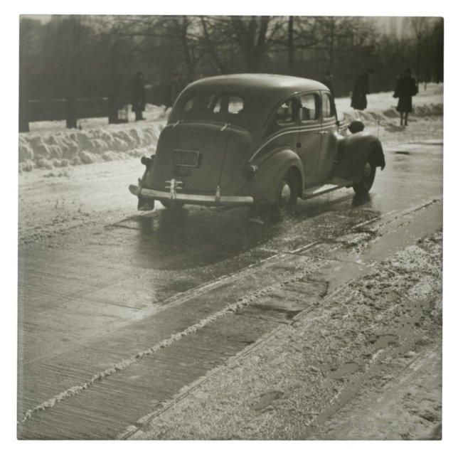 Auto auf der Straße Fliese (Vorderseite)