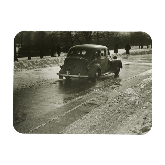 Auto auf der Straße Magnet (Horizontal)