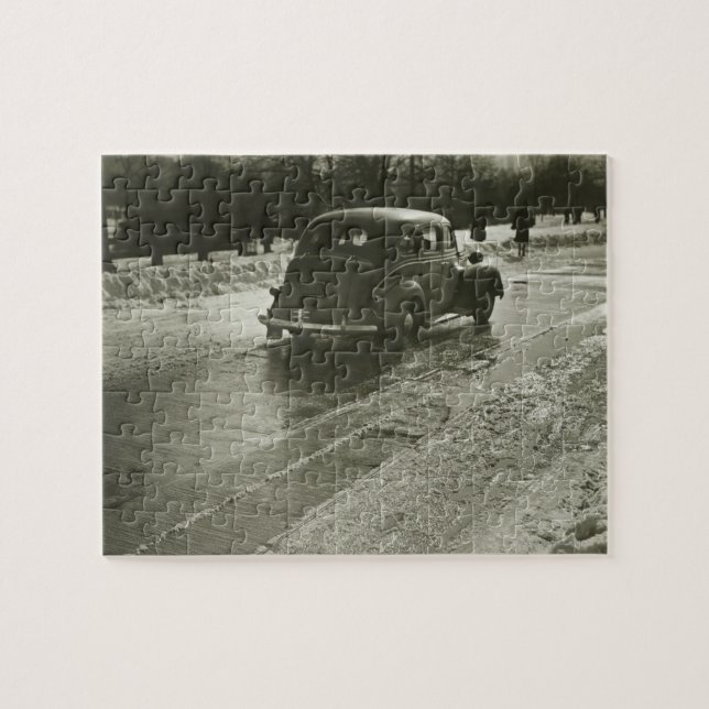 Auto auf der Straße Puzzle (Horizontal)