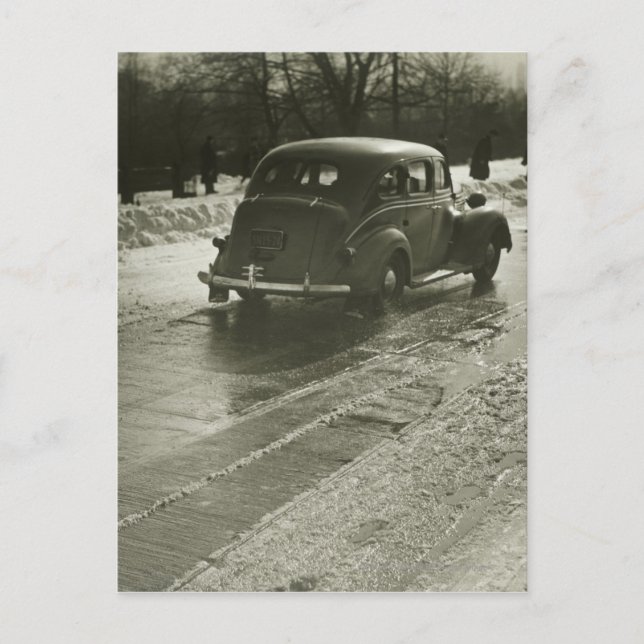 Auto auf Straße Postkarte (Vorderseite)