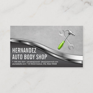 Auto Body Garage Shop   Mechanische Werkzeuge Visitenkarte