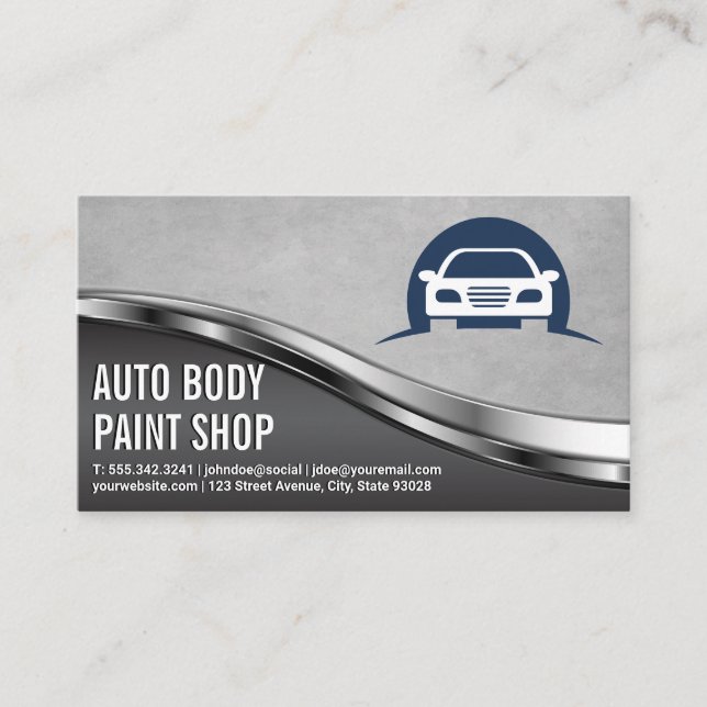 Auto Body Paint Garage Shop | Auto-Logo Visitenkarte (Vorderseite)