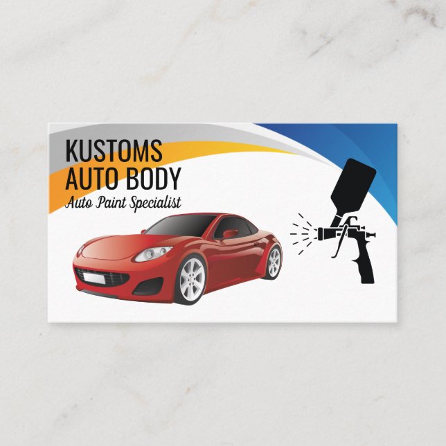Auto Body Paint Services Business Card Visitenkarte (Vorderseite)