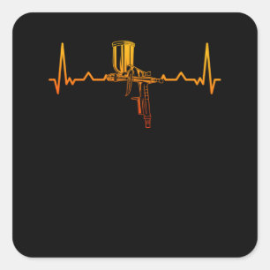 Auto Body Painter Car Painter Spray Gun Quadratischer Aufkleber