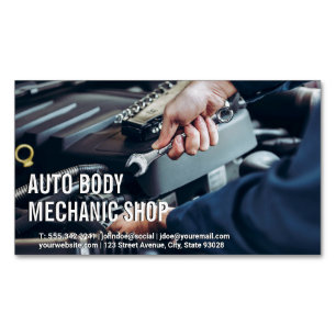 Auto Body Shop   Mechanische Arbeiten Magnetische Visitenkarte