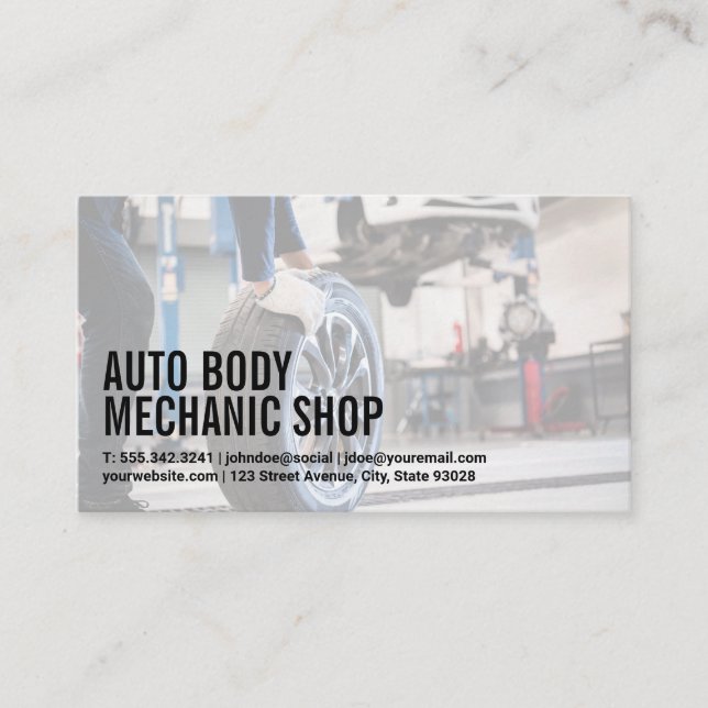 Auto Body Shop | Mechanisches Schneiden von Neurei Visitenkarte (Vorderseite)