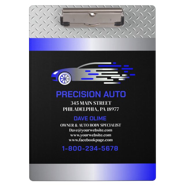 Auto Body Work Custom Car Paint Detection Collison Klemmbrett (Vorderseite)