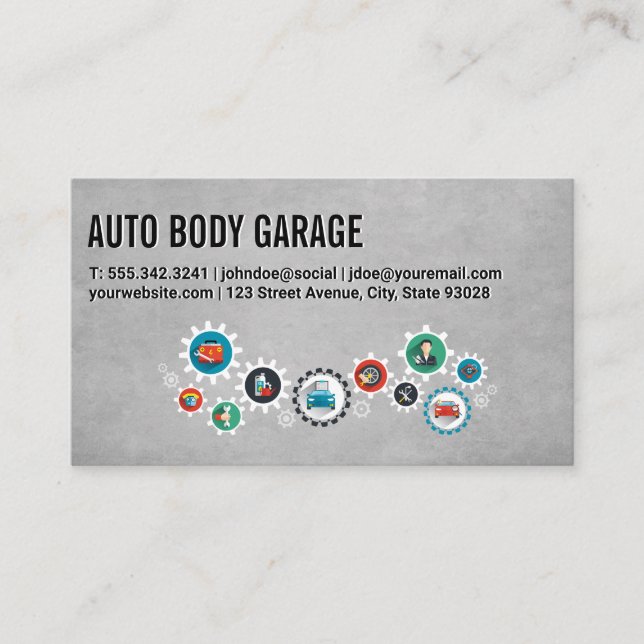 Auto Car Care | Mechaniker Techniker Visitenkarte (Vorderseite)